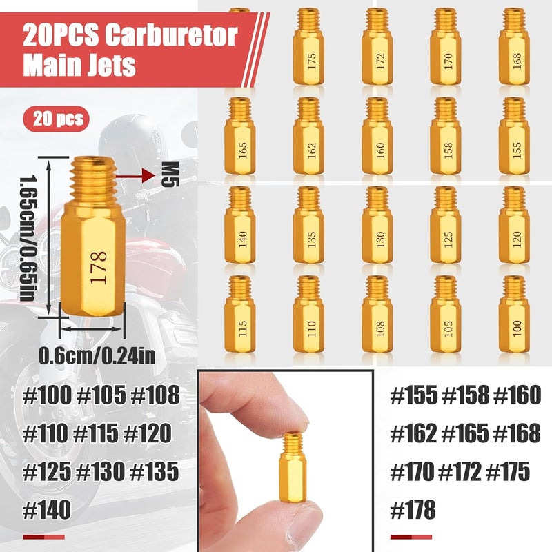 FixlyFido 40 Pcs Carburetor Main Jet Slow Pilot Jet Kit - Fit for PWK Keihin OKO CVK Crab, Includes 30Pcs Main Jets and 10Pcs Slow Pilot Jet - Replace SCL-2018090002-ZH-T-01/02 SCL-2018090001/03-ZH-T-0101 - Image 4